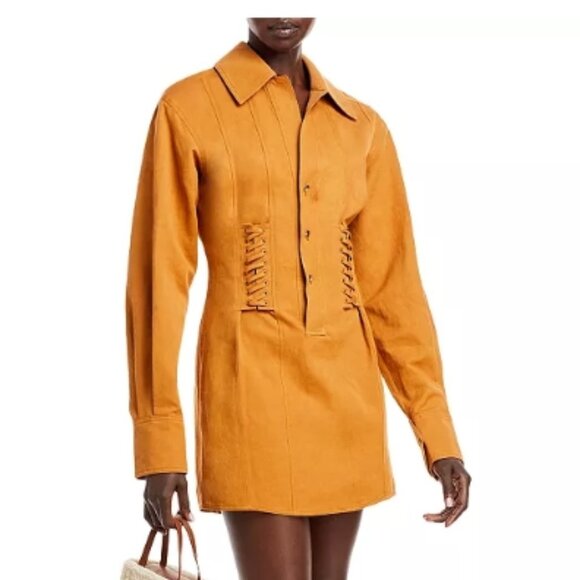 A.L.C. Paisley Lace Up Trim Shirt Dress - Picture 4 of 16